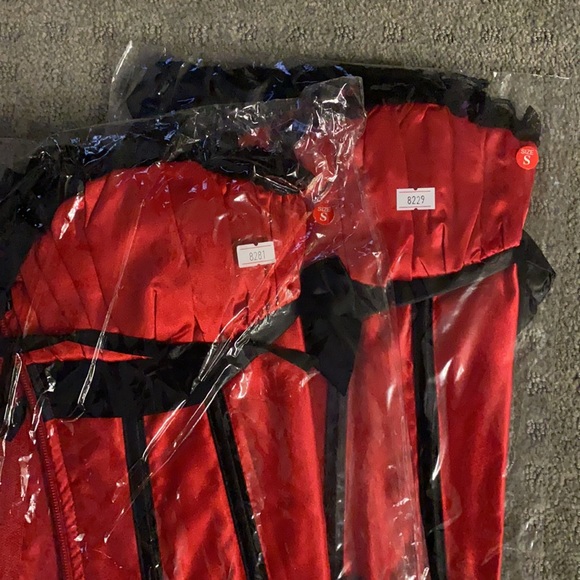 New! Peasant princess Burlesque Corset Size S, M, L Red Black - Picture 3 of 4